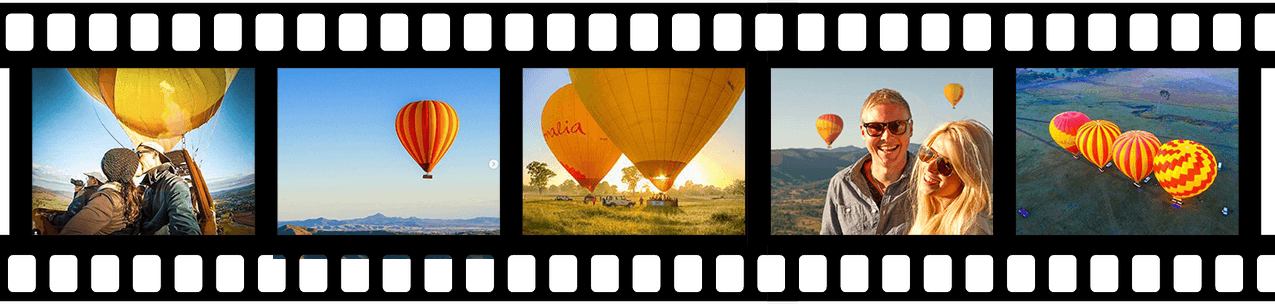 Filmstrip images of hot air ballooning