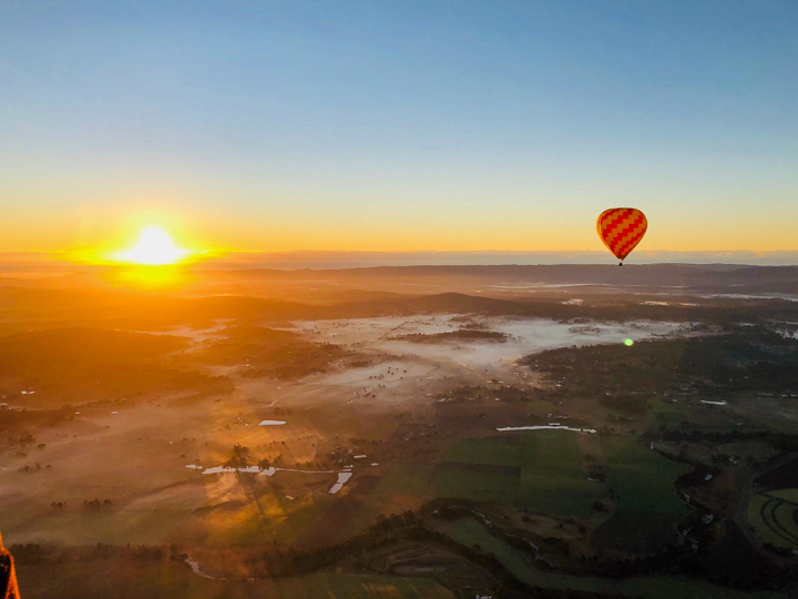 Balloon flying over the Gold Coast Hinterland