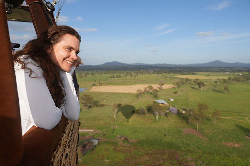 peaceful morning hot air balloon flight
