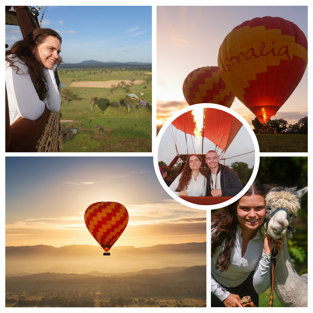 collage of shots from hot air balloon gold coast