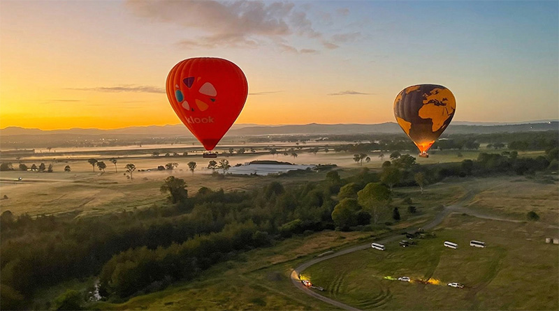 Early morning flying over the Gold Coast Hinterland