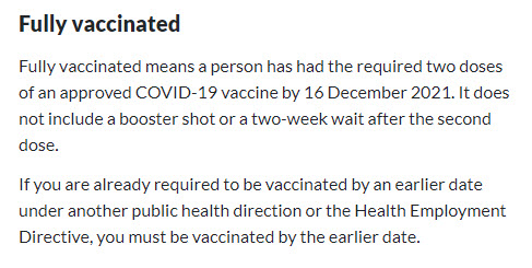 Fully vaccinated definition from QLD Government