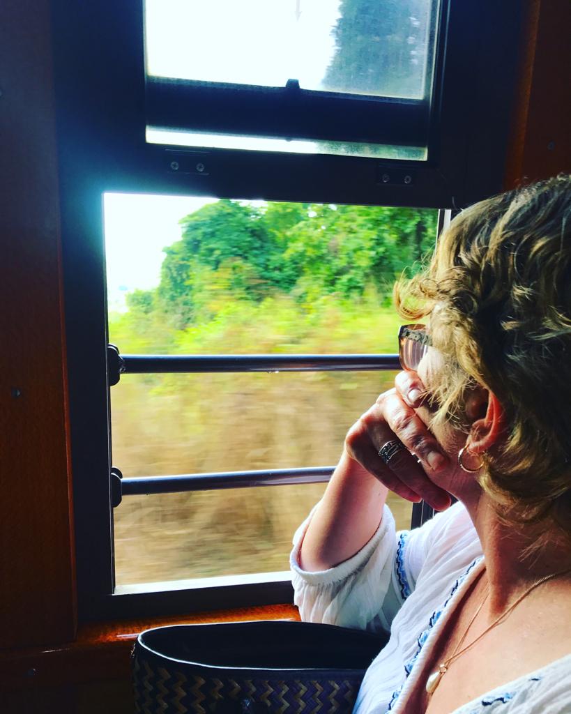 Mum on the train