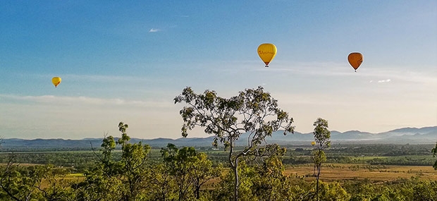 Atherton Tablelands Locals balloons over the landscape around Mareeba