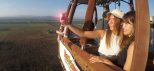 Panoramic aerial view of the Atherton Tablelands at dawn from a hot air balloon ride departing Mareeba Cairns