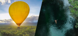 hot air ballooning and waterfalls combo tour