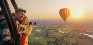 Enjoying a hot air balloon flight over the Gold Coast Hinterland