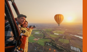 Enjoying a hot air balloon flight over the Gold Coast Hinterland