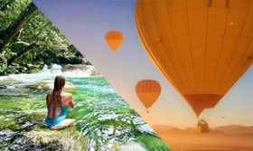 waterfalls and rainforests with hot air ballooning combo