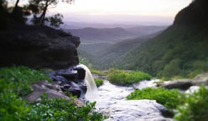 Gold Coast's Scenic Rim seen from Lamington National Park waterfall