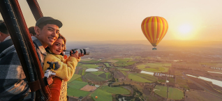 Enjoying a hot air balloon flight over the Gold Coast Hinterland